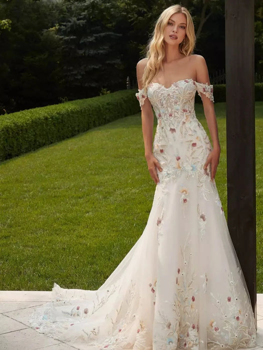 Lightweight Flower Boho Mermaid Style Wedding or Ceremony Dress