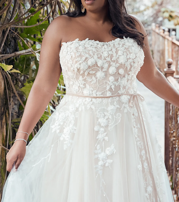 Beautiful Boho Casual Wedding Dress with 3D Flowers