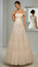 Ankle Length Lightest Pink Floaty Off Shoulder Wedding or Event Dress - Lumina Brides