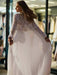 Backless Beach Boho Wedding Dress with Detachable Cape - Lumina Brides