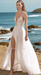 Beach Boho Minimalist Backless Ivory Wedding Dress with Detachable Cape - Lumina Brides