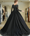 Beaded Lace Black Funeral or Goth Wedding Dress with Veil & Petticoats - Lumina Brides