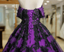 Bright Purple & Black Gothic Gown Event Dress with Corset Back - Lumina Brides