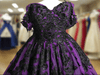 Bright Purple & Black Gothic Gown Event Dress with Corset Back - Lumina Brides