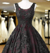 Burgundy Purple & Black Gothic Wedding Dress Ball Gown with Corset Back - Lumina Brides