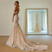 Elegant Dark Ivory Mermaid Wedding Dress with 3D Flowers - Lumina Brides