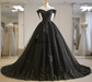 Gorgeous Gothic Ball Gown Black Wedding or Ceremony Dress - Lumina Brides