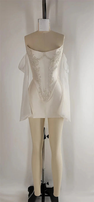 Unusual 2 Piece Top & Mini Skirt Wedding or Reception Outfit