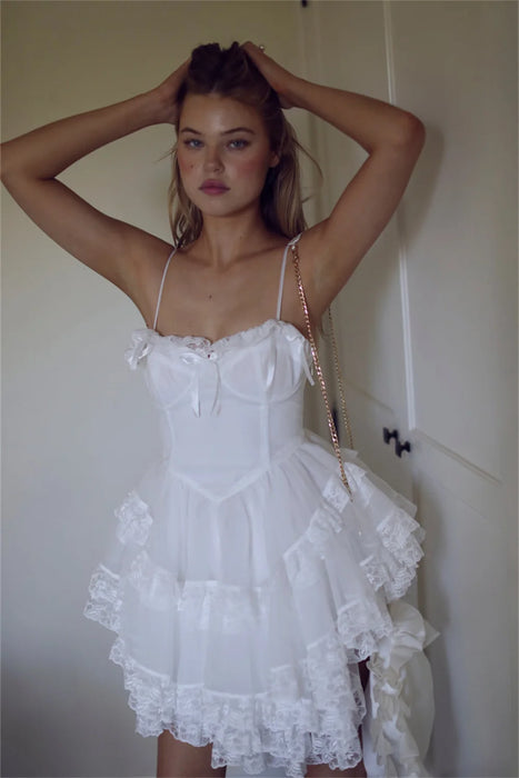 Lightweight White Short Mini Chiffon Wedding or Reception Dress