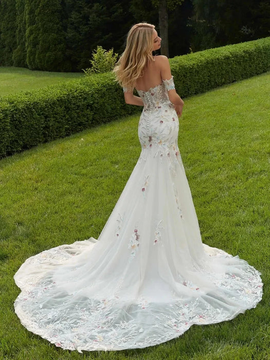 Lightweight Flower Boho Mermaid Style Wedding or Ceremony Dress