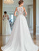 Lightweight Beaded Lace & Chiffon A Line Wedding Dress - Lumina Brides