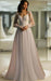 Modest Ivory Chiffon & Lace Wedding Dress with Silk Button Back - Lumina Brides