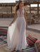 Open Back Beach Boho Hippie Wedding Dress with Crystal Lace - Lumina Brides