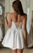 Satin Short Ivory or White Mini Wedding or Ceremony Dress with Corset Back - Lumina Brides
