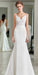 Simple Mermaid Style Stretch Satin & Lace Wedding Dress - Lumina Brides